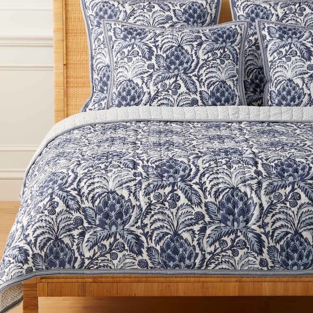 Serena & Lily Navy Floral Quilt Set